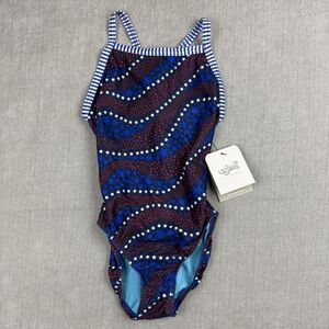 Uglies By Dolfin Swimwear Women's 28 Red White Blue Stars One Piece Swimsuit